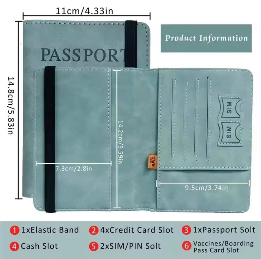 Travel Passport Wallet with Card Holder