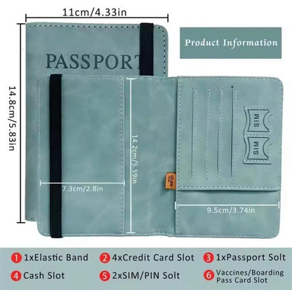 Travel Passport Wallet with Card Holder