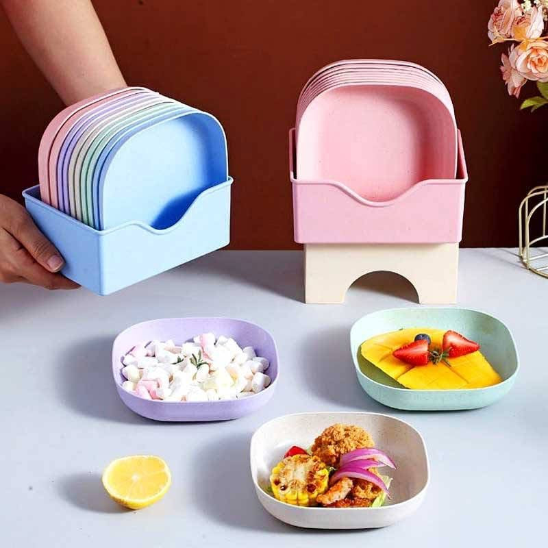 10 Pcs Plates Set with Holder