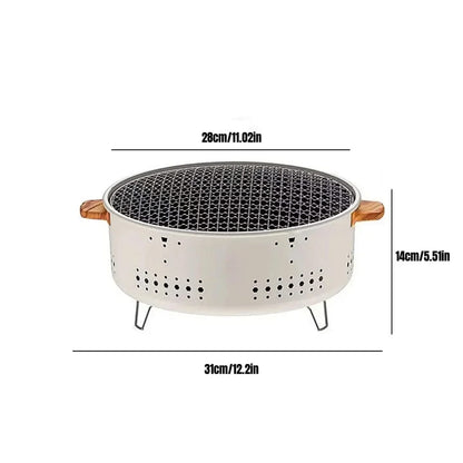 Portable Bbq Grill with Wood Handles