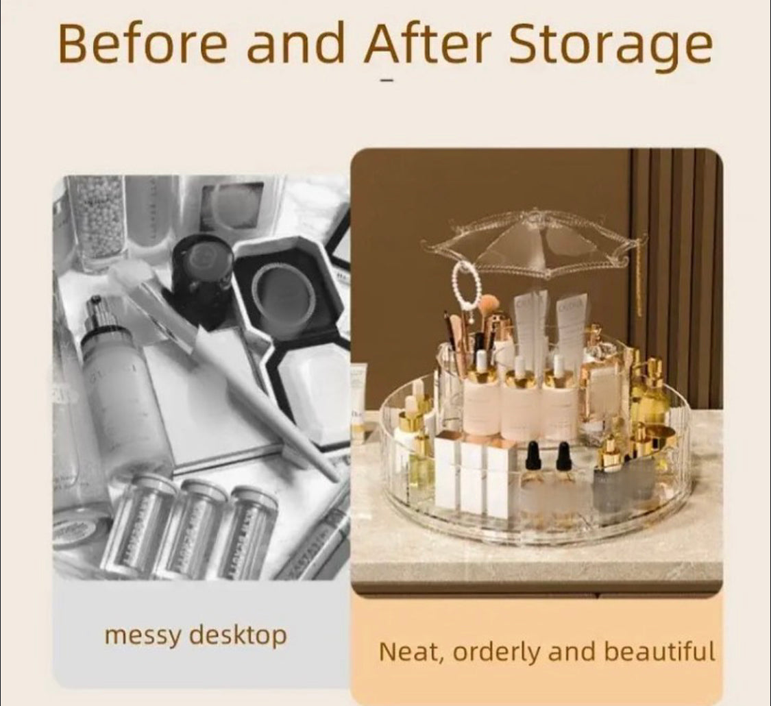 360 Rotating Umbrella Cosmetic Makeup Organizer