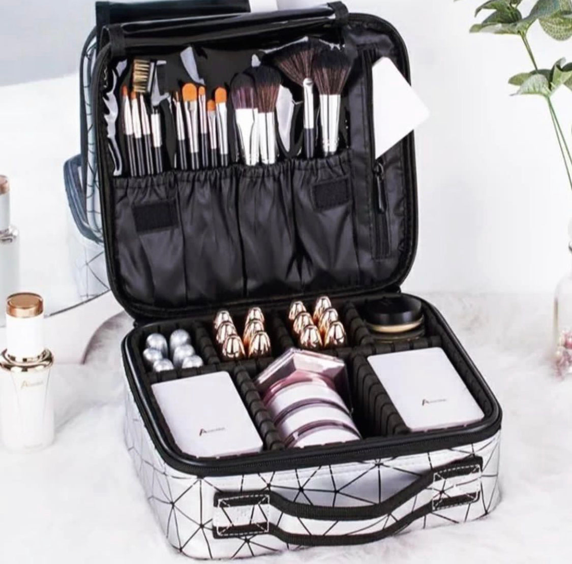 Pu Travel Cosmetic Organizer Vanity Bag