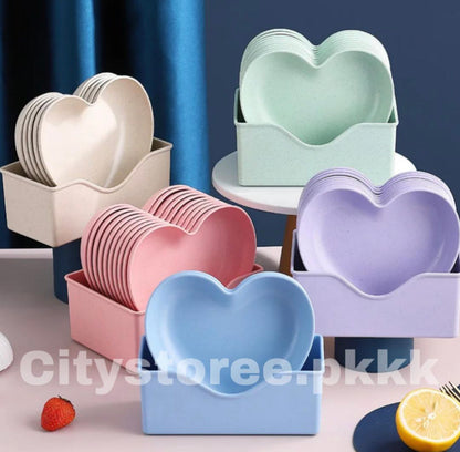 8 Pcs Heart Love Plates kitchen Household Use