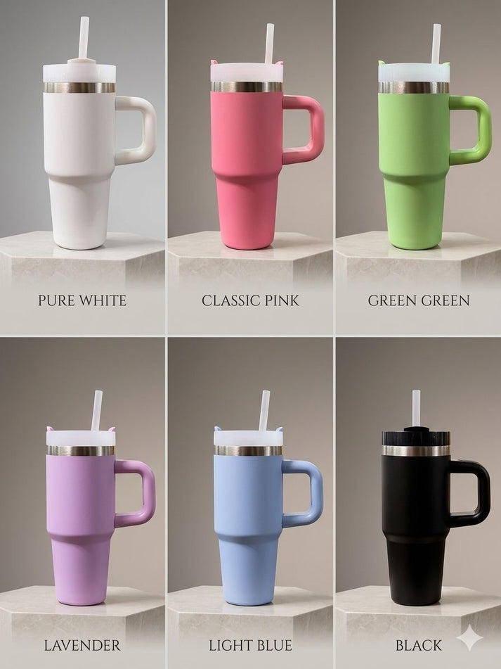 14oz Stainless Steel Tumbler with Lid Straw