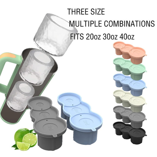 Tumbler Silicone Ice Cube Tray with Steel Tong