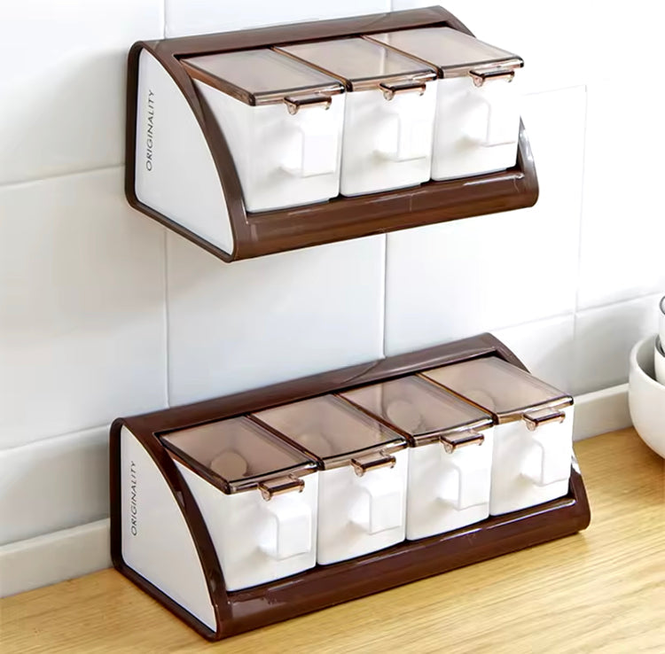 4 Grids Wall Mounted Spice Box