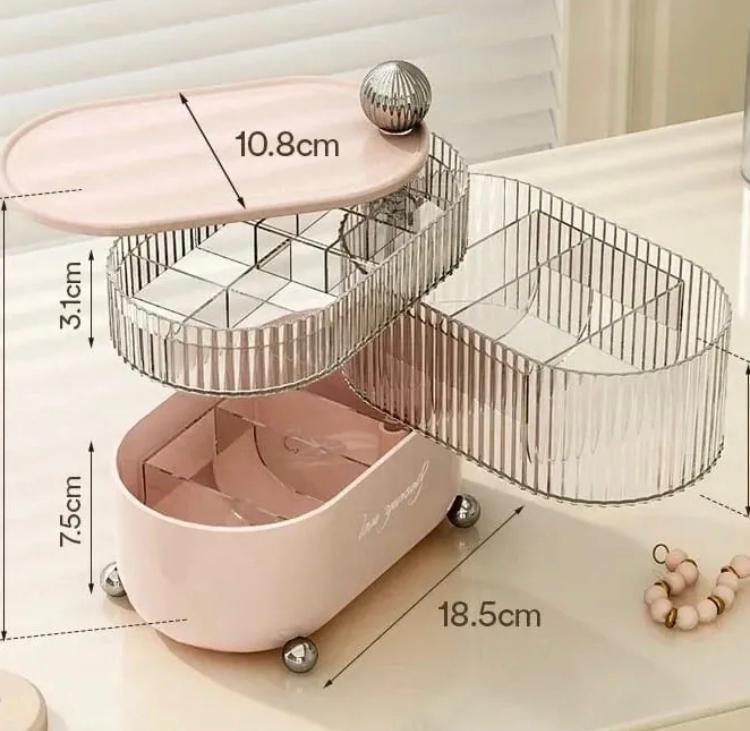 3 Layer Dust proof Jewellery Organizer Jewellery Box