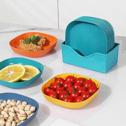 10 Pcs Plates Set with Holder