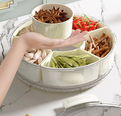 3 Layers Rotating 6 Compartment Food Storage Box