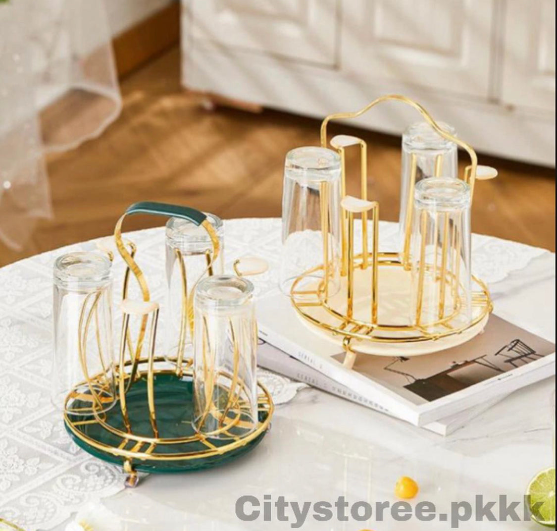 Golden Glass Stand Holder