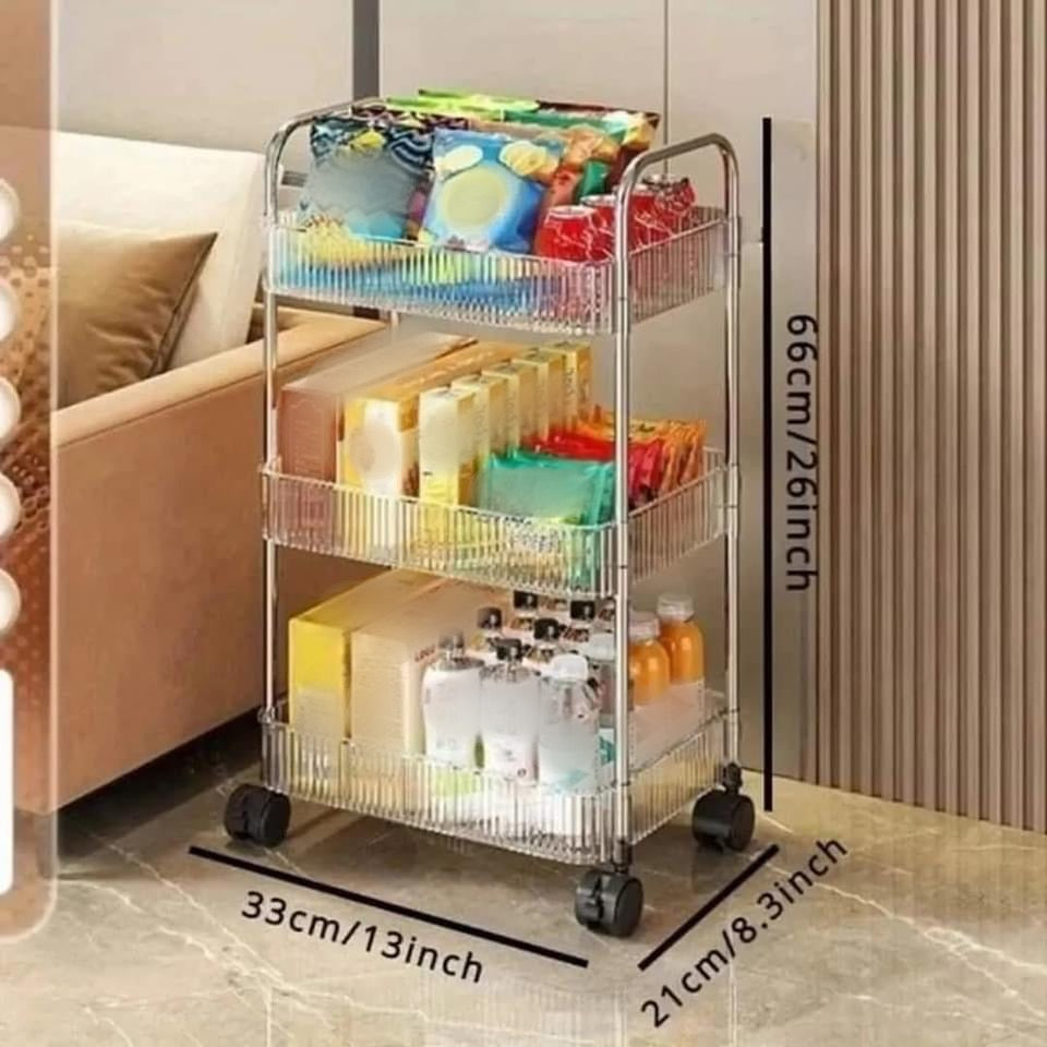 Multifunctionional Acrylic Trolley with Wheels