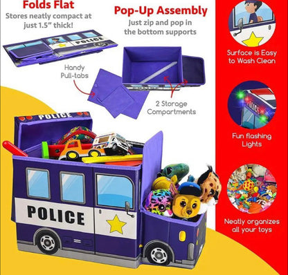 Foldable Bus Shape Storage Box for Toys Kids