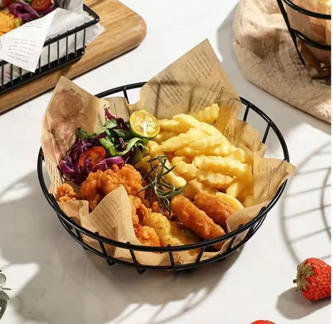 Round Snacks Basket Tray