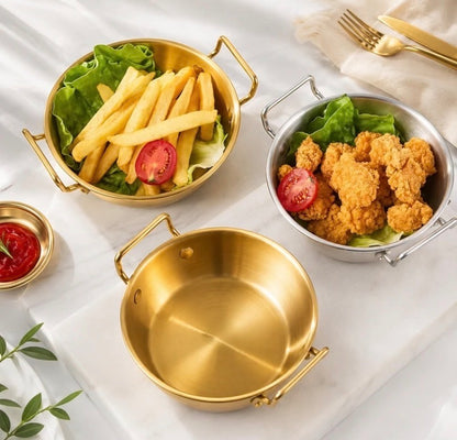 Stainless Steel Golden Ramen Bowl with Handle