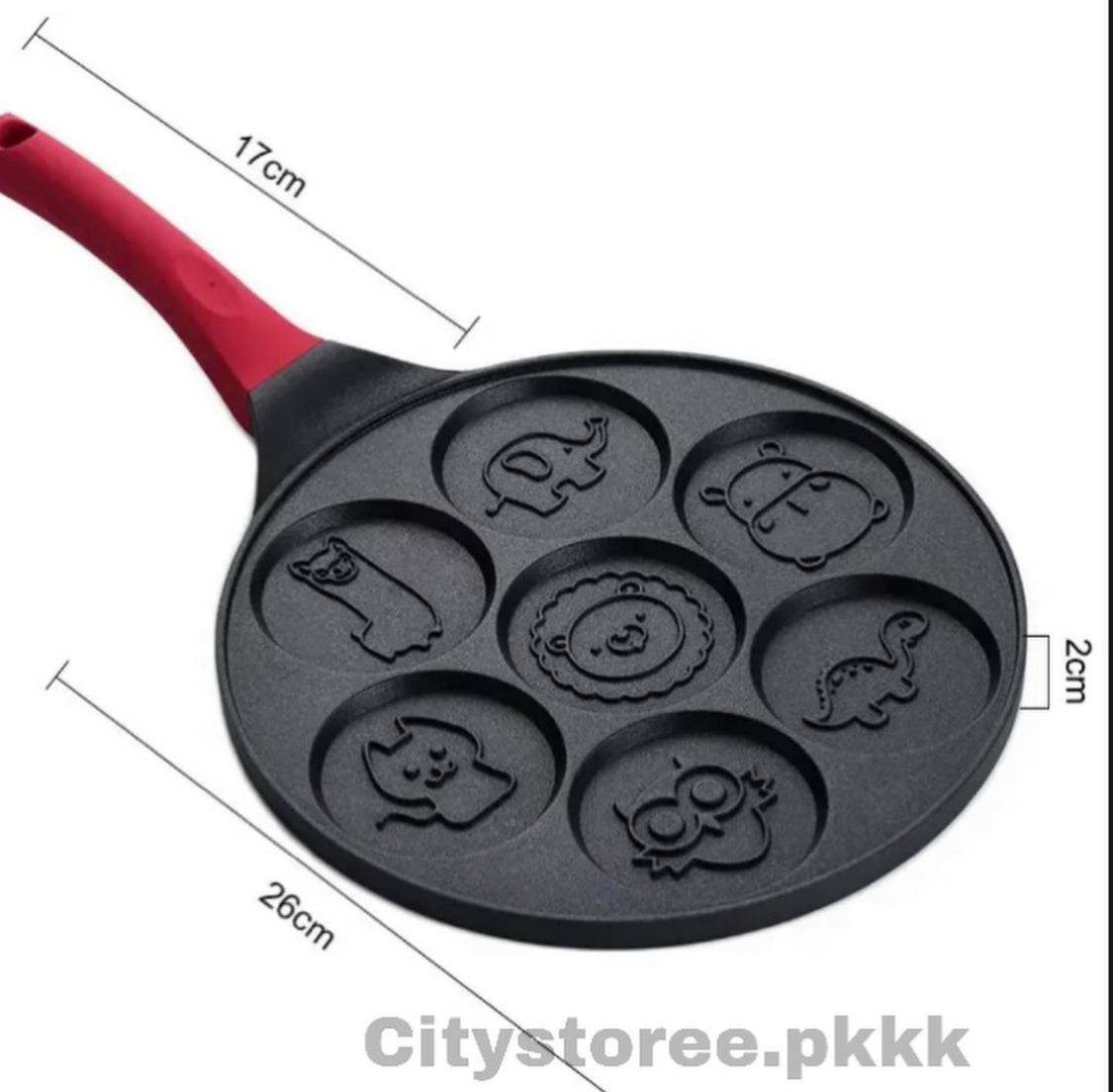 7 Partition Smiley Face Breakfast Pancake Frying Pan