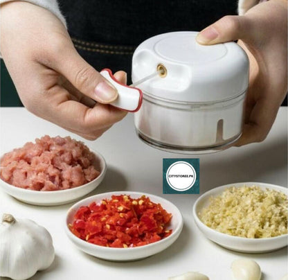 Manual Chopper Kitchen Mini  Rotate Vegetable Cutter.