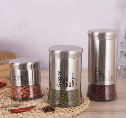 Multifunctional 3 Pcs Spice Jars Set (400ml,600ml,800ml)