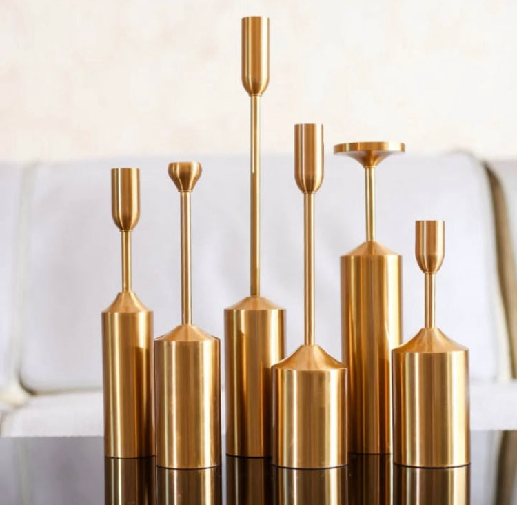 6 Pcs Metal Candle Holders Set