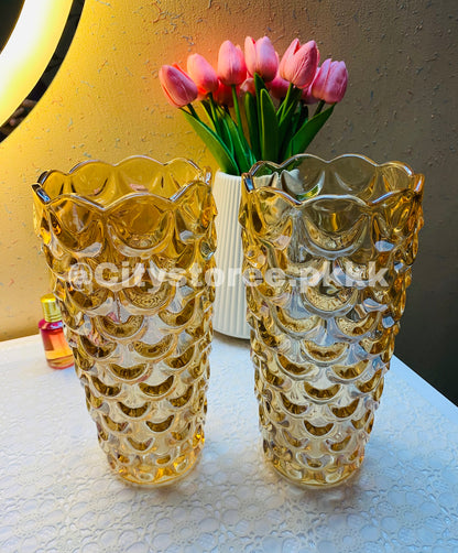 2 Pc Champion Crystal Flower Vase for Wall Decoration