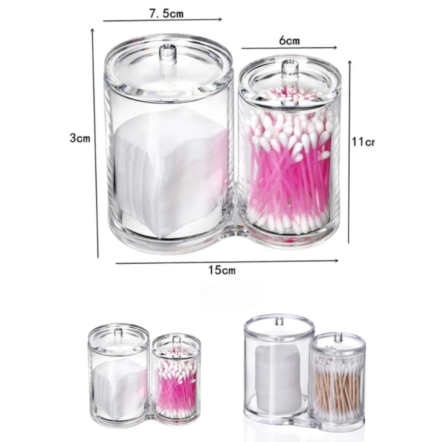 2 pcs Cotton Swab Holder Organizer