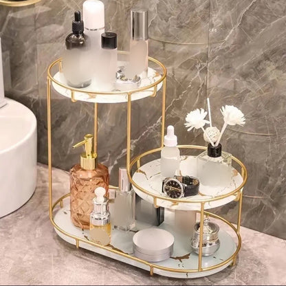 3 Tier Marble Makeup Organizer