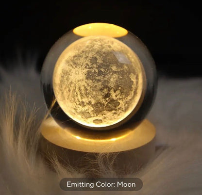 LED Galaxy Crystal Ball Night Lamp