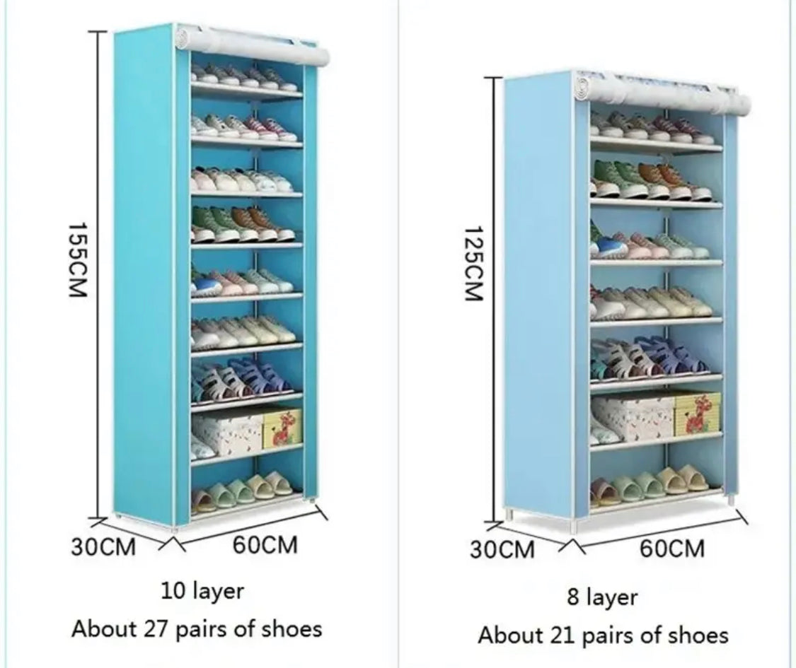 New Dustproof Multi Layers Shoe Racks With Steel Rod with Parachute Material.