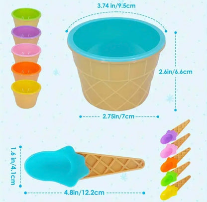 4 Pcs Icecream Bowl Set with Spoons