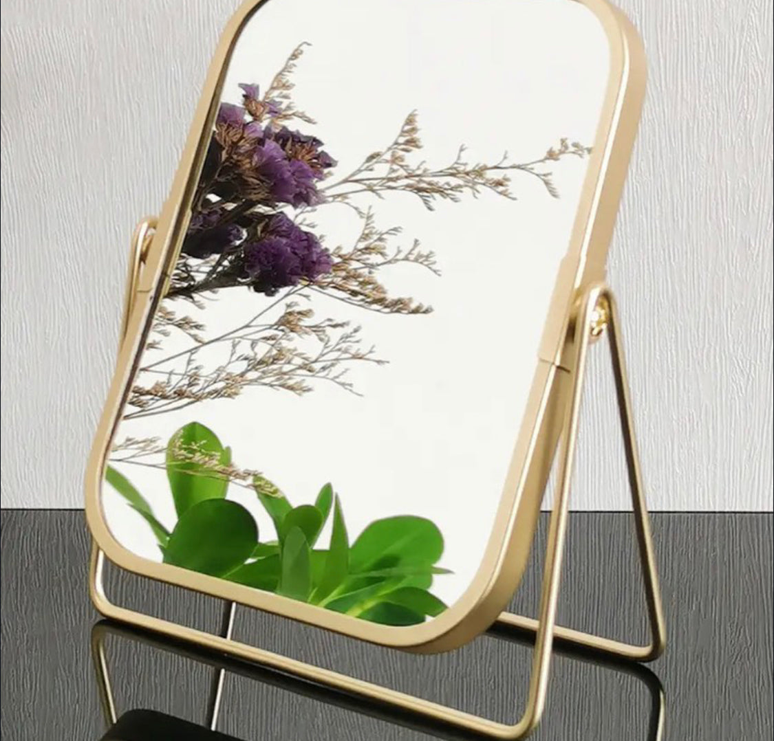 New Golden Vanity Makeup Mirror with Metal Stand