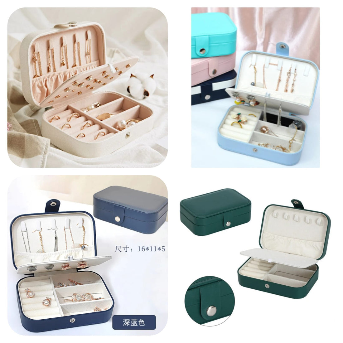 Double Layer Leather Jewellery Organizer