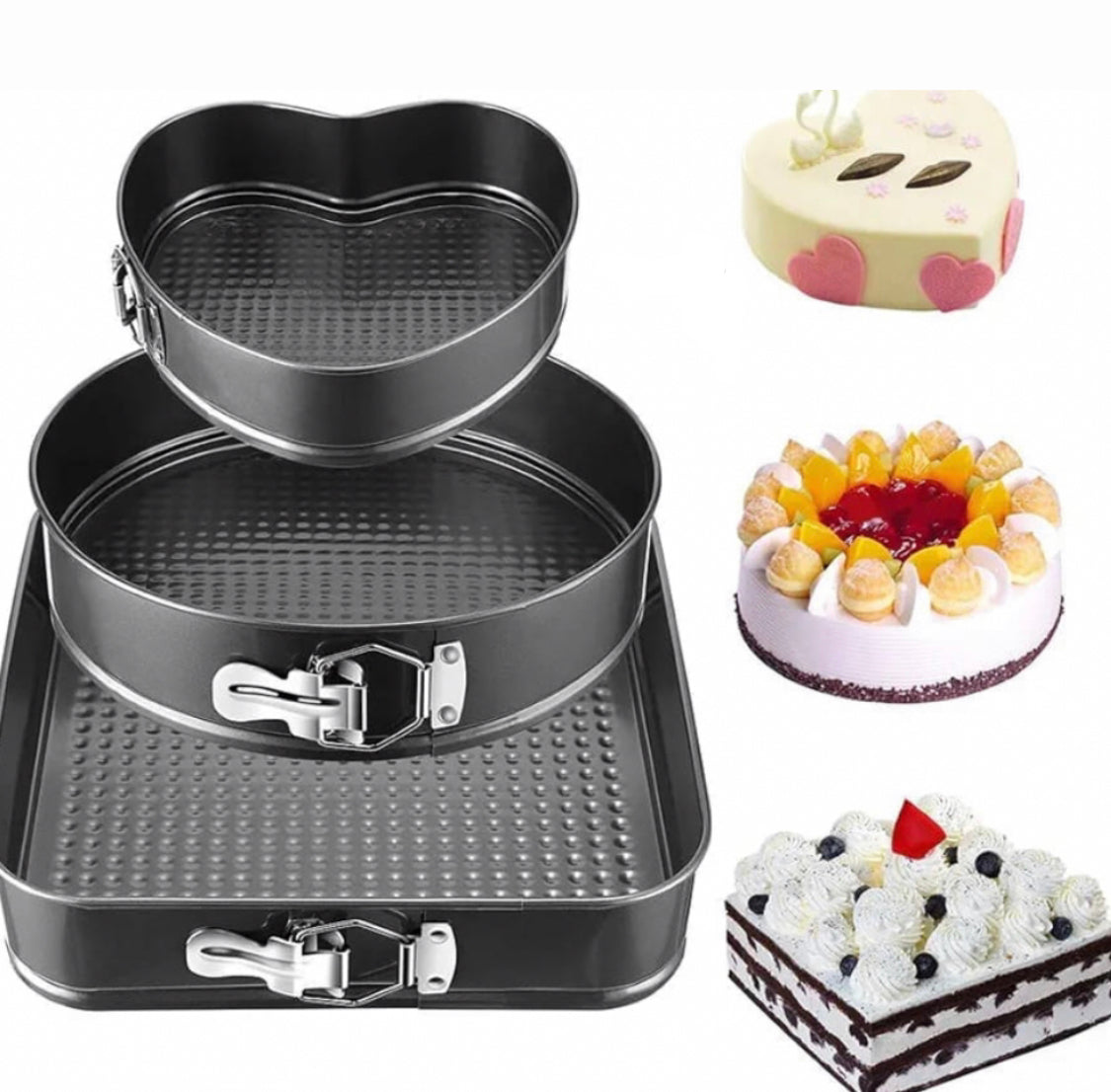 3 Pcs Non-Stick Cake Mould Set