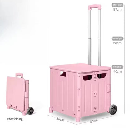 Foldable Storage Trolley Cart with Wheels