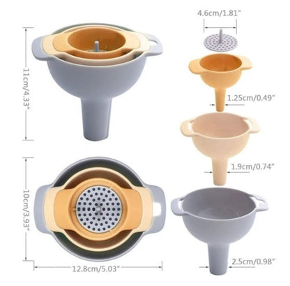 4 Pcs Multifunctional Funnel Set