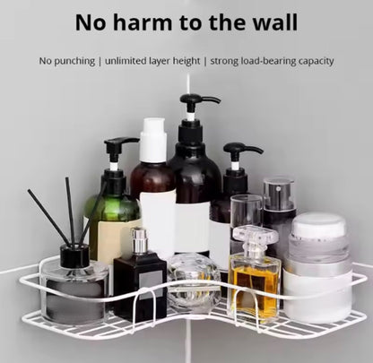 Wall-Adhesive Iron Corner Shelf
