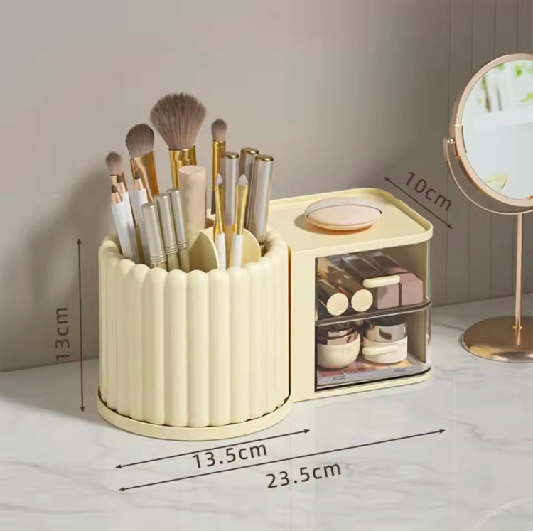 Rotating Brush Holder with Drawers