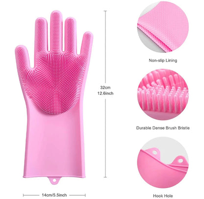 Pair Of 2 Silicone Washing Gloves