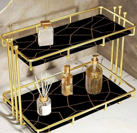 2 Tier Marble Makeup Organizer
