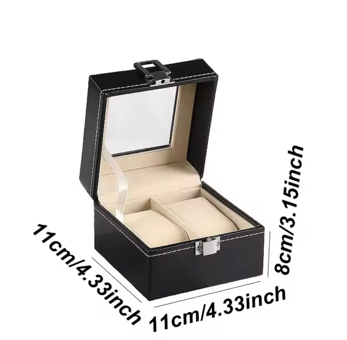 2 Grids Leather Watch Box