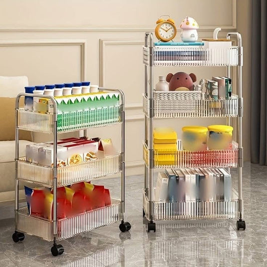 Multifunctionional Acrylic Trolley with Wheels