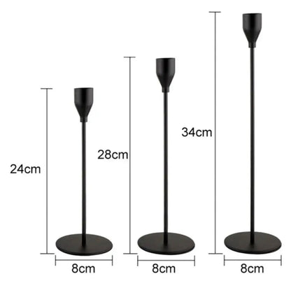 3 pcs Metal Candle Holder Black Colour