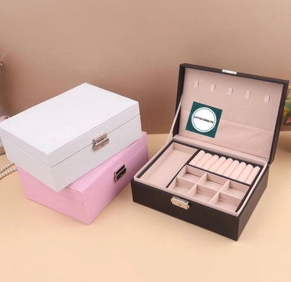 Double Layer Leather Jewellery Box