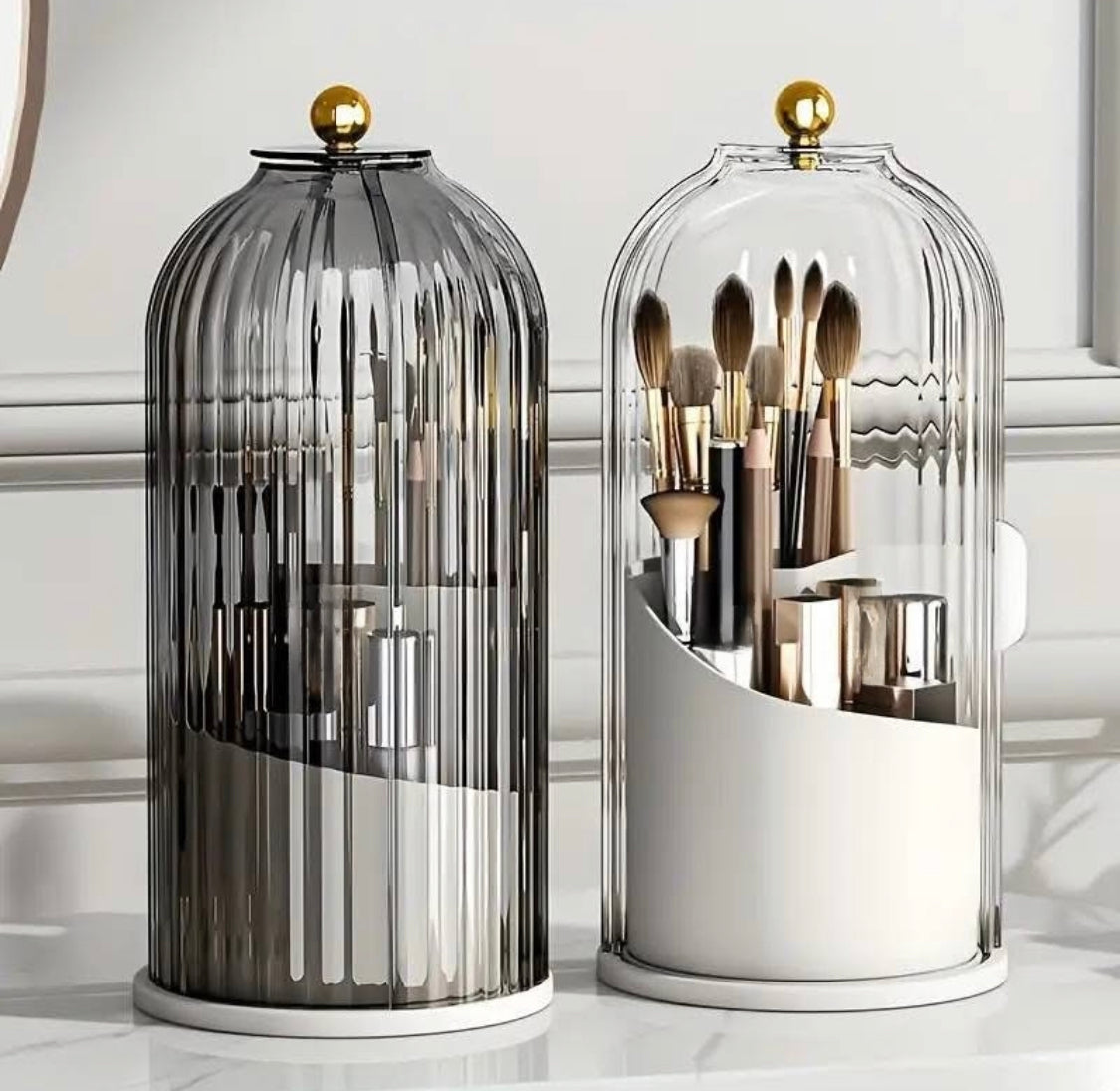 360° Rotating Dustproof Makeup Brush Holder