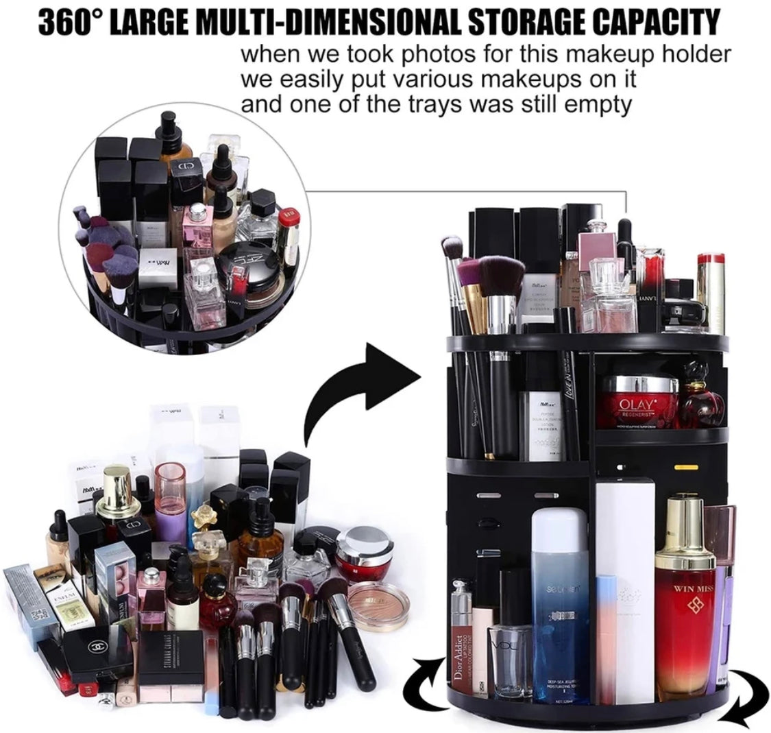 Large Capacity Rotating Cosmetic Makeup Organizer