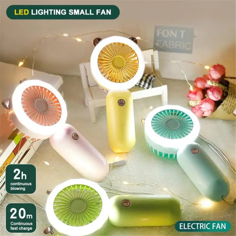 Rechargeable Led Light Travel Friendly Mini Fan