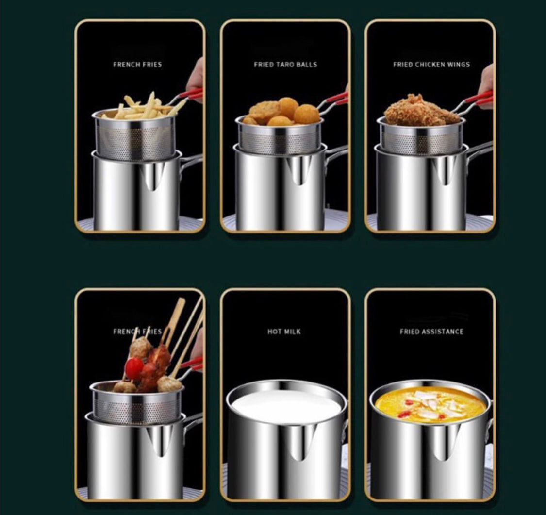 1200ml Stainless Steel Deep Frying Pot