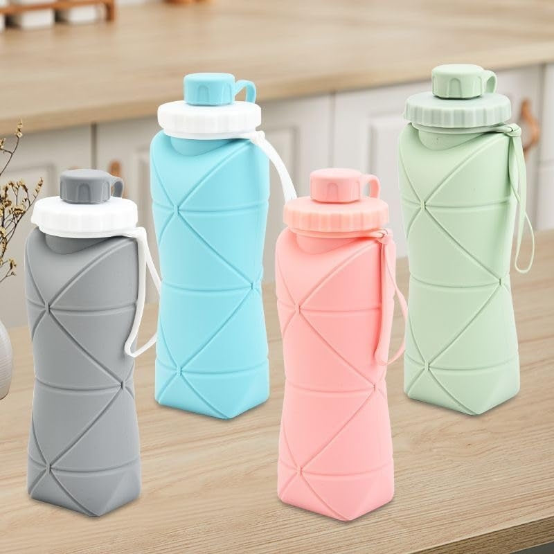 600ml Silicone Foldable Water Bottle