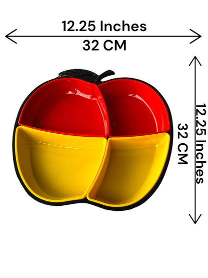 4 Partitions Apple Shape Plate