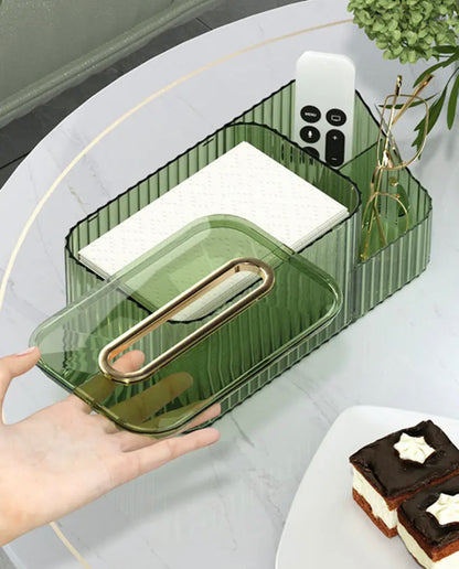 Multifunctional 2 in 1 Acrylic Tissue Box with Holder