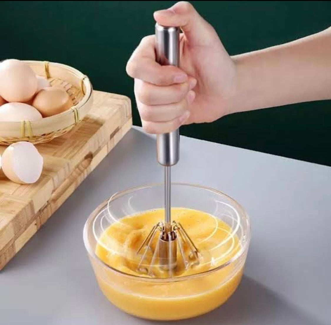 Stainless Steel Push Hand Beater