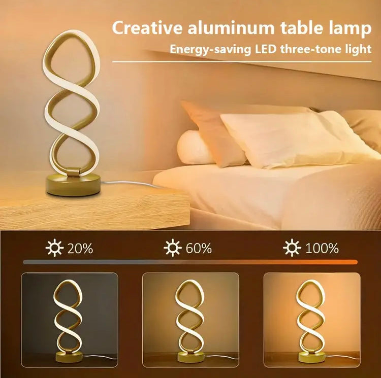 Golden Spiral Led 3 Colour Light Lamp